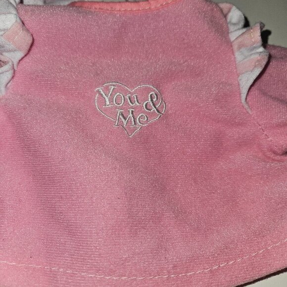 You & Me Pink White Doll Shirt Attached Hat - Picture 4 of 6